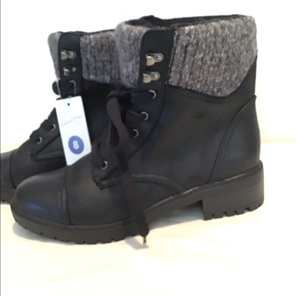 Vintage Thread Lue microsuede combat boots, NWT